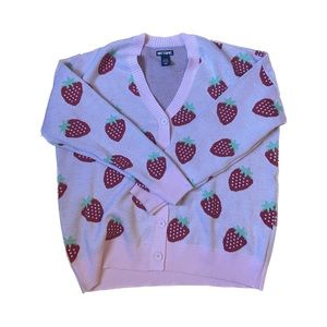 HOT TOPIC STRAWBERRY SWEATER/CARDIGAN